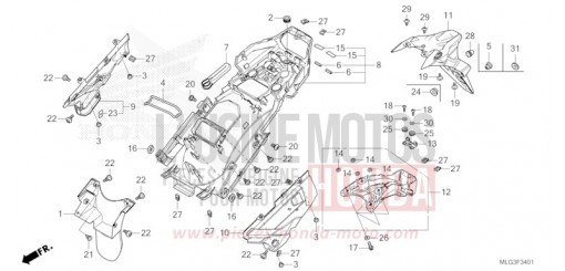 REAR FENDER (CRF1100A2/A4/AL2/AL4/D2/D4/DL2/DL4) CRF1100D2N de 2022